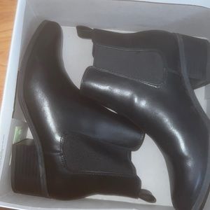 Gently worn black booties